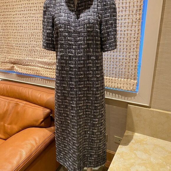 COPY - NWT chanel long tweed dress/coat with zipper- size 46 - Picture 1 of 16